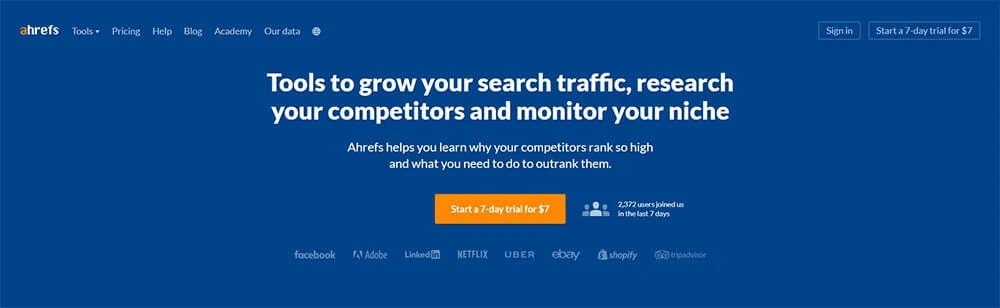 ahrefs home